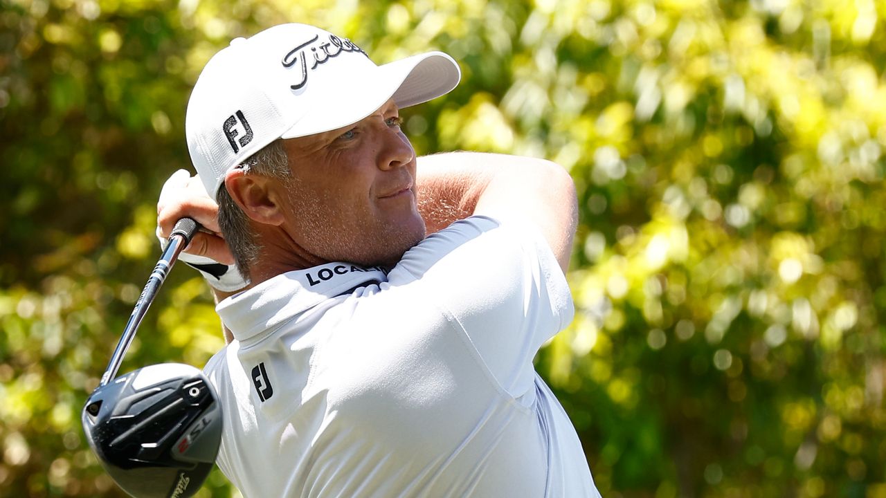 Matt Jones takes a shot during the 2022 ISPS HANDA Australian Open