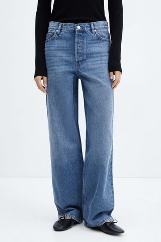 Mango Wideleg mid-rise jeans