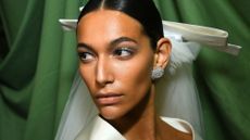 An image showing a model wearing a bridal look.