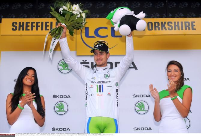 Peter Sagan (Cannondale) on the podium