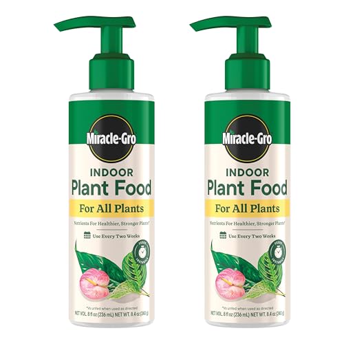 Miracle-Gro Indoor Plant Food for All Plants, Liquid Plant Food for Houseplants, Flowers, Vegetables, Herbs, and More, 8 Fl. Oz., 2-Pack