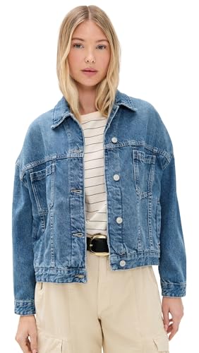 Free People Women's Opal Denim Jacket, Cowboy, L