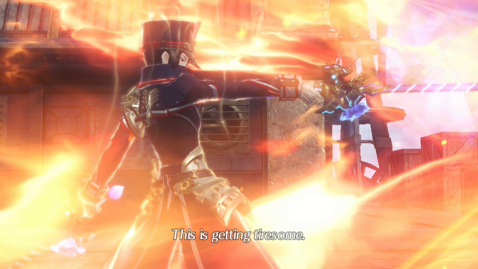 Morag diverting first with her sword