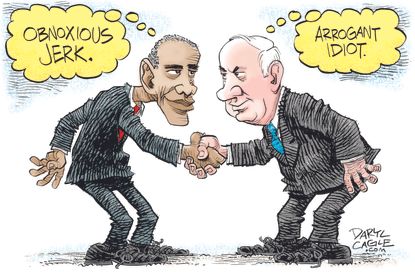 Obama cartoon U.S. Benjamin Netanyahu