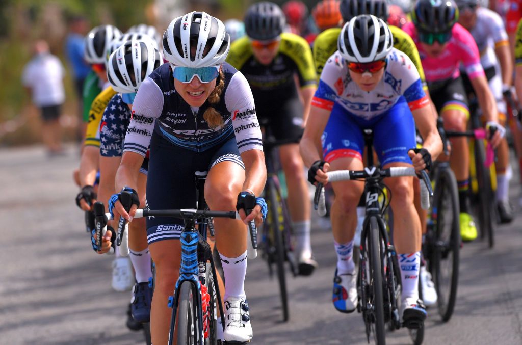 MADDALONI ITALY SEPTEMBER 17 Tayler Wiles of The United States and Team Trek Segafredo during the 31st Giro dItalia Internazionale Femminile 2020 Stage 7 a 1125km stage from Nola to Maddaloni GiroRosaIccrea GiroRosa on September 17 2020 in Maddaloni Italy Photo by Luc ClaessenGetty Images
