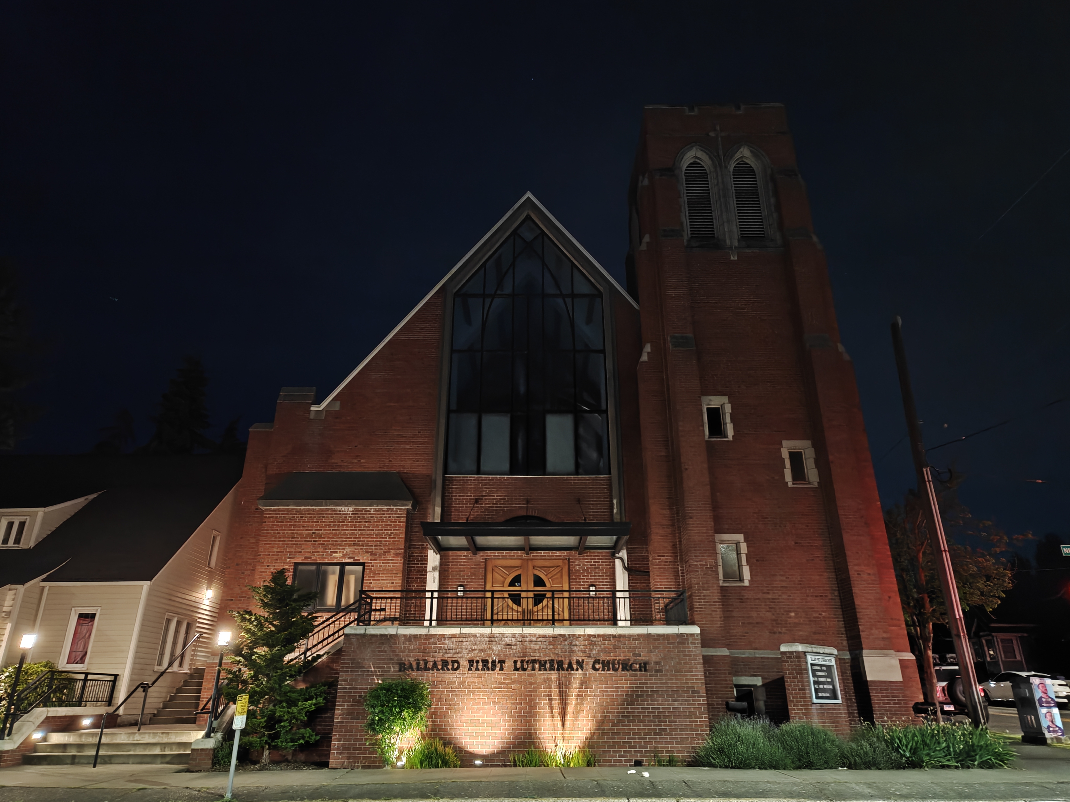 A church at night
