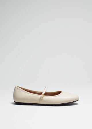 Mary Jane-Ballerinas aus Leder