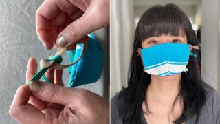 How to make a face mask with a dish towel