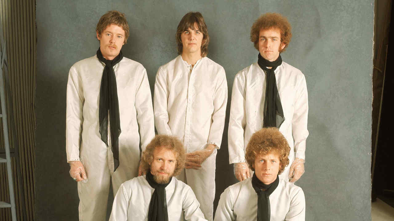 The Flying Burrito Brothers posing for a photograph in 1970