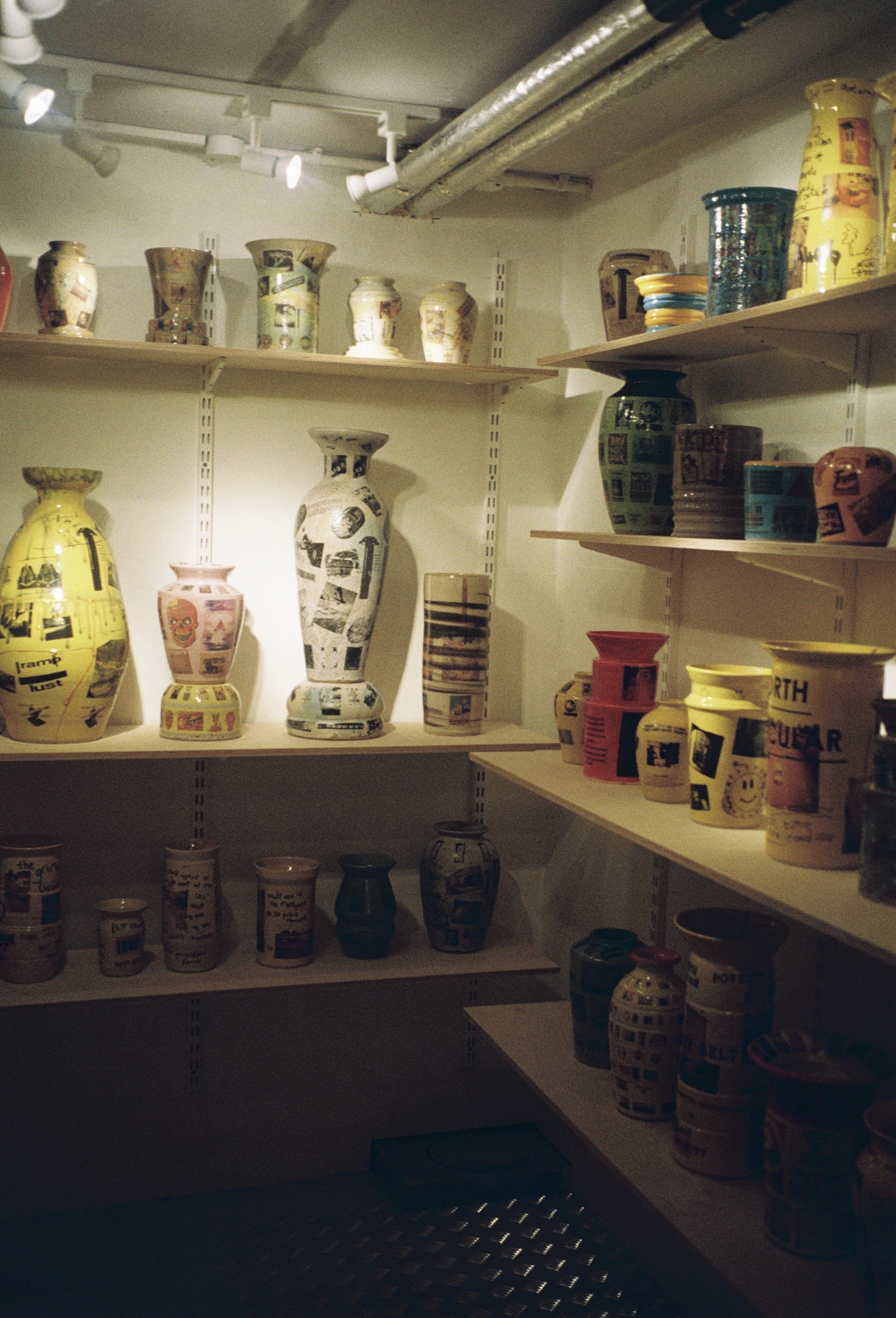 A series of product shots of colorful jewelry, design objects, and fashion accessories, as well as artist portraits of artisans in their busy studios.