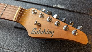 Close up of the headstock on the Soloking MS-1 Custom