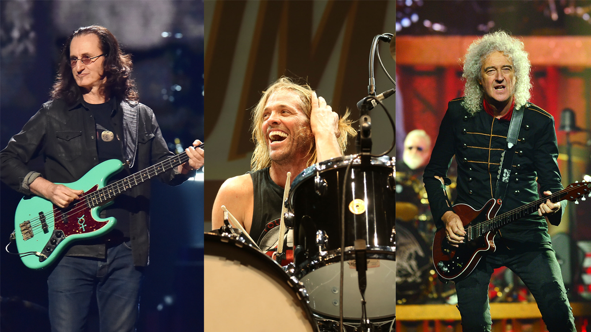 Geddy Lee, Taylor Hawkins and Brian May