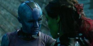 Nebula and Gamora together in Guardians of the Galaxy
