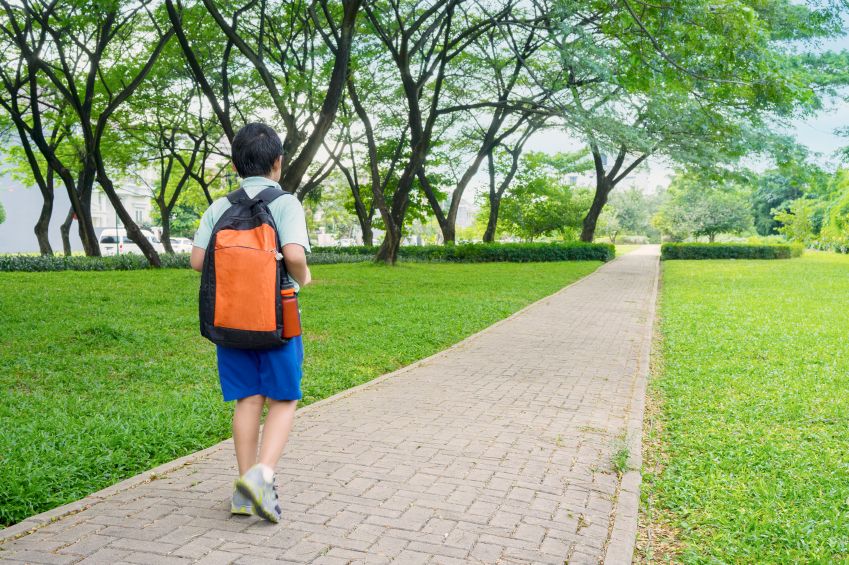 Child walking to school