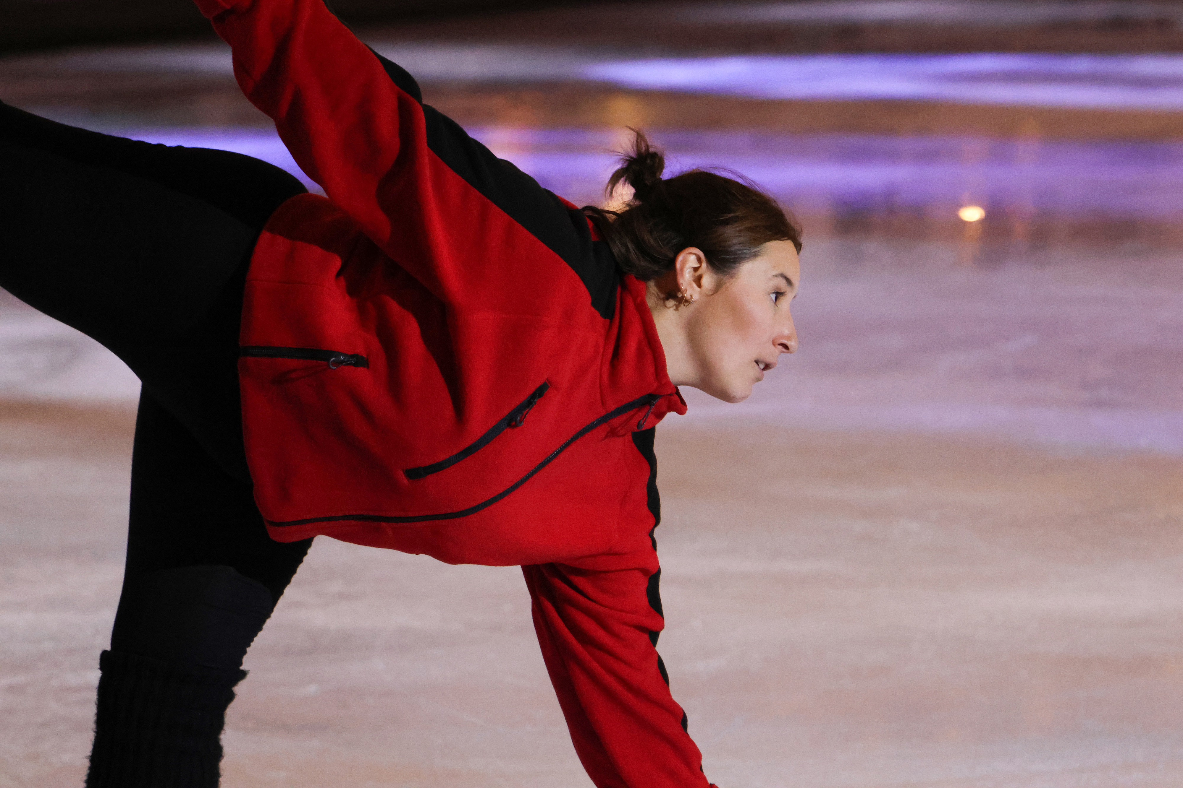 An ice skater performing a routine