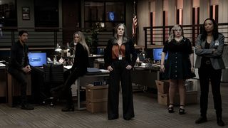 (From l.): Adam Rodriguez, A.J. Cook, Paget Brewster, Kirsten Vangsness and Aisha Tyler in ‘Criminal Minds: Evolution.’