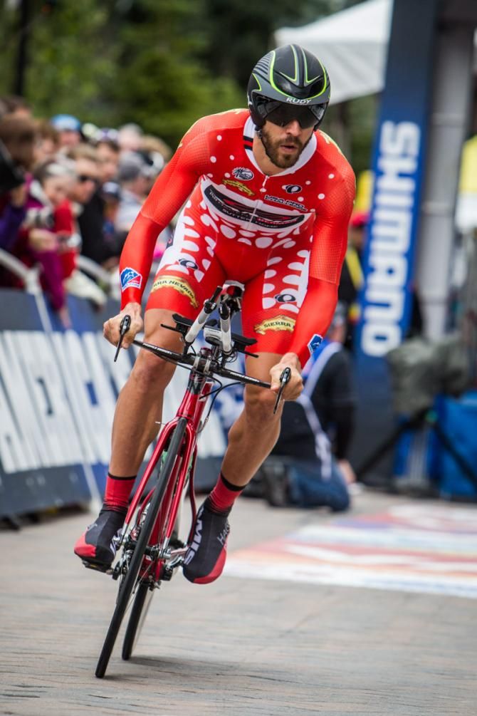 Ben Jacques-Maynes (Jamis-Hagens Berman) raced his time trial in a special skinsuit for the mountains classification