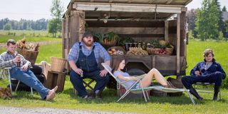 Jared Keeso, K. Trevor Wilson, Michelle Mylett, and Nathan Dales on Letterkenny