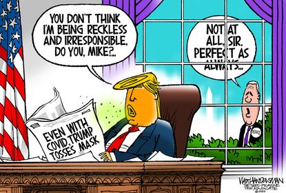Political Cartoon U.S. Trump Pence COVID&nbsp;