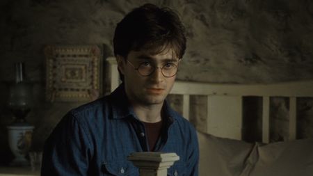 Harry talking to Griphook at the start of Harry Potter and the Deathly Hallows - Part 2.