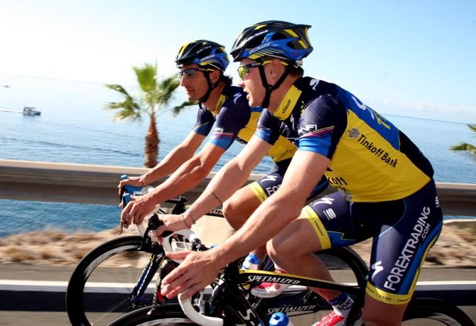 Daniele Bennati and Nicolas Roche train in Gran Canaria