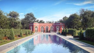 CGI of the swimming pool at Trent Park