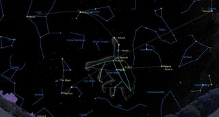 June 2024 night sky map showing the location of the big dipper and the surrounding stars.