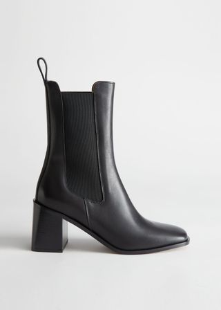 Heeled Leather Chelsea Boots