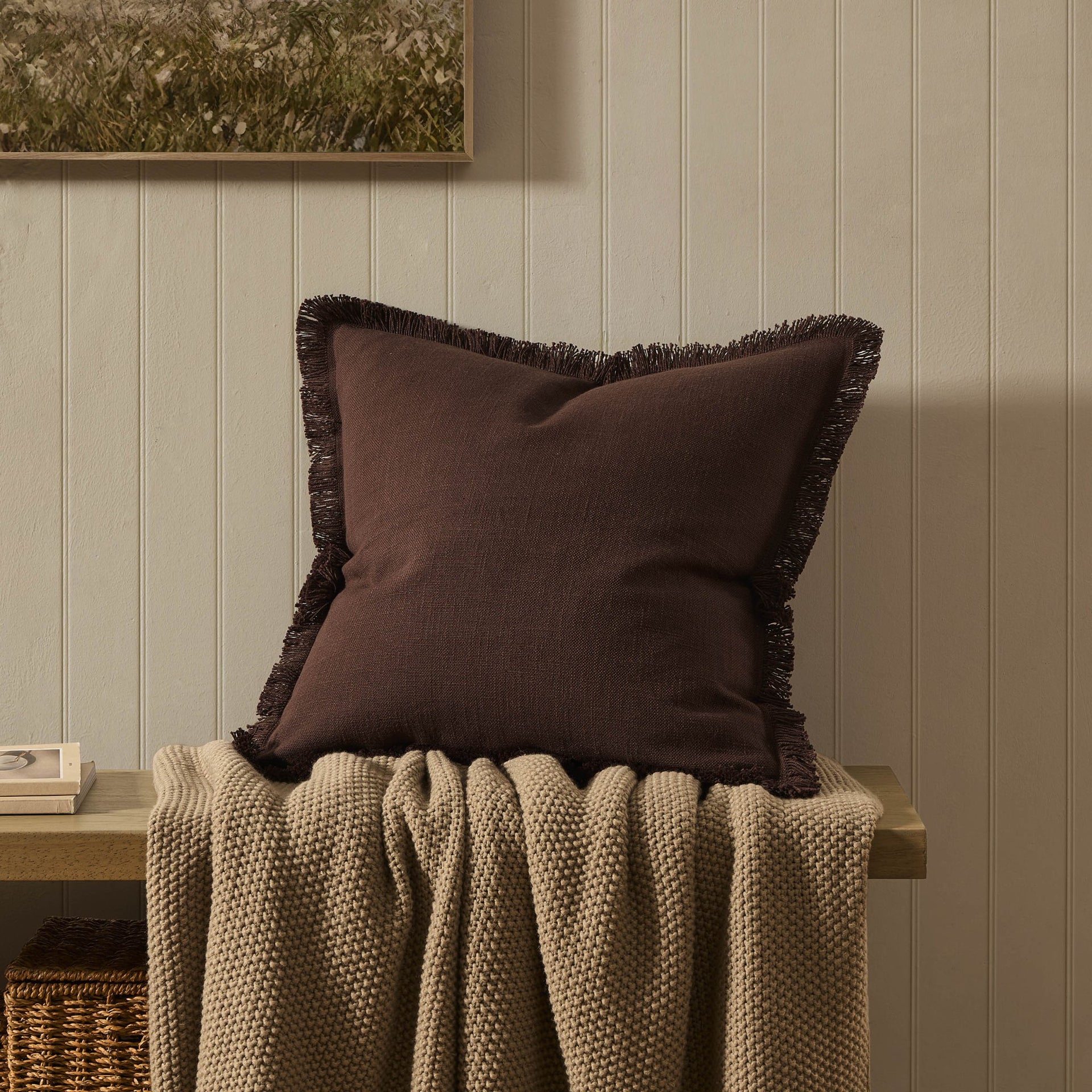 Tufted Sofa Cushion Cover - Chocolate