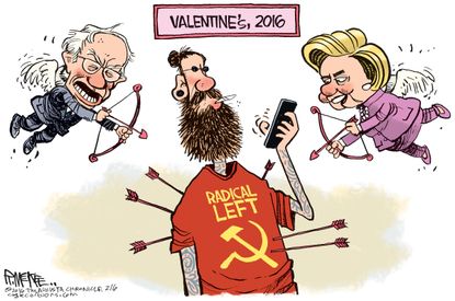 Political cartoon U.S. Democrats Valentines day