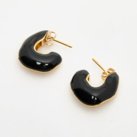 MissomaGold Tone & Black Chubby Open Hoop Earrings:was £129,now £19 at TK Maxx (save £110)