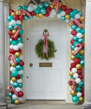 Novelty Candy Cane Christmas Door Balloon Arch Kit, Ginger Ray