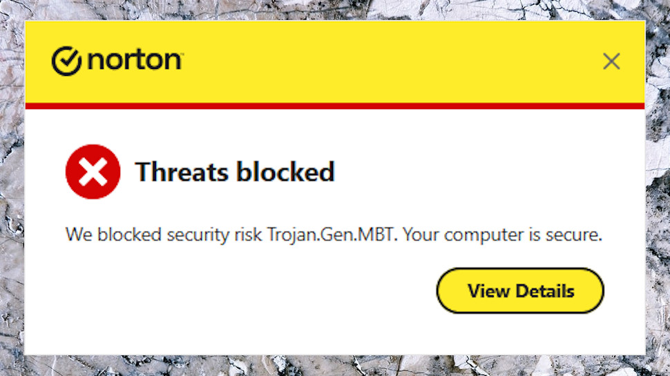 Norton 360 Deluxe Threat blocked.
