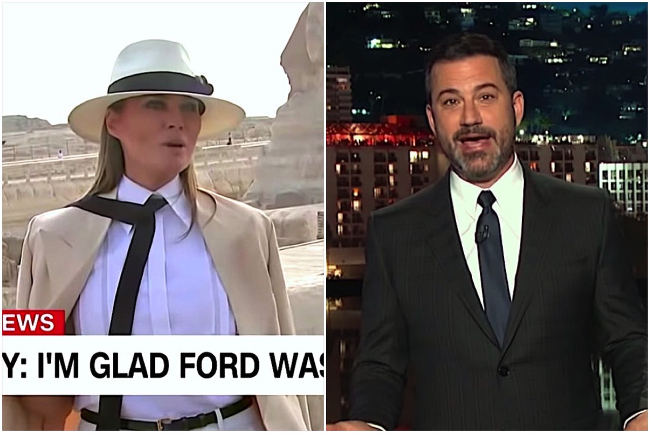 Jimmy Kimmel thinks Melania Trump was happier in Africa