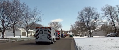 A parade of first responders in Osseo, Wisconsin.