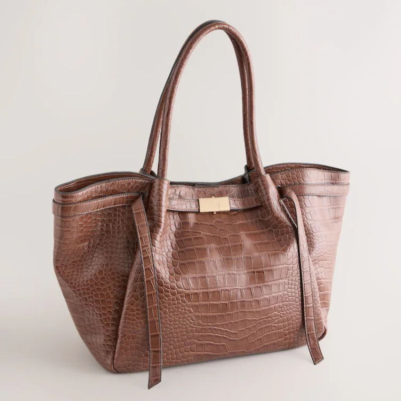 Next , Tan Brown Belted Croc Shoulder Bag