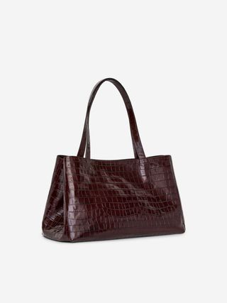 Croc-Effect Leather Tote