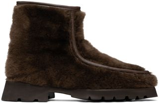 Brown Armenta Low Zipped Boots