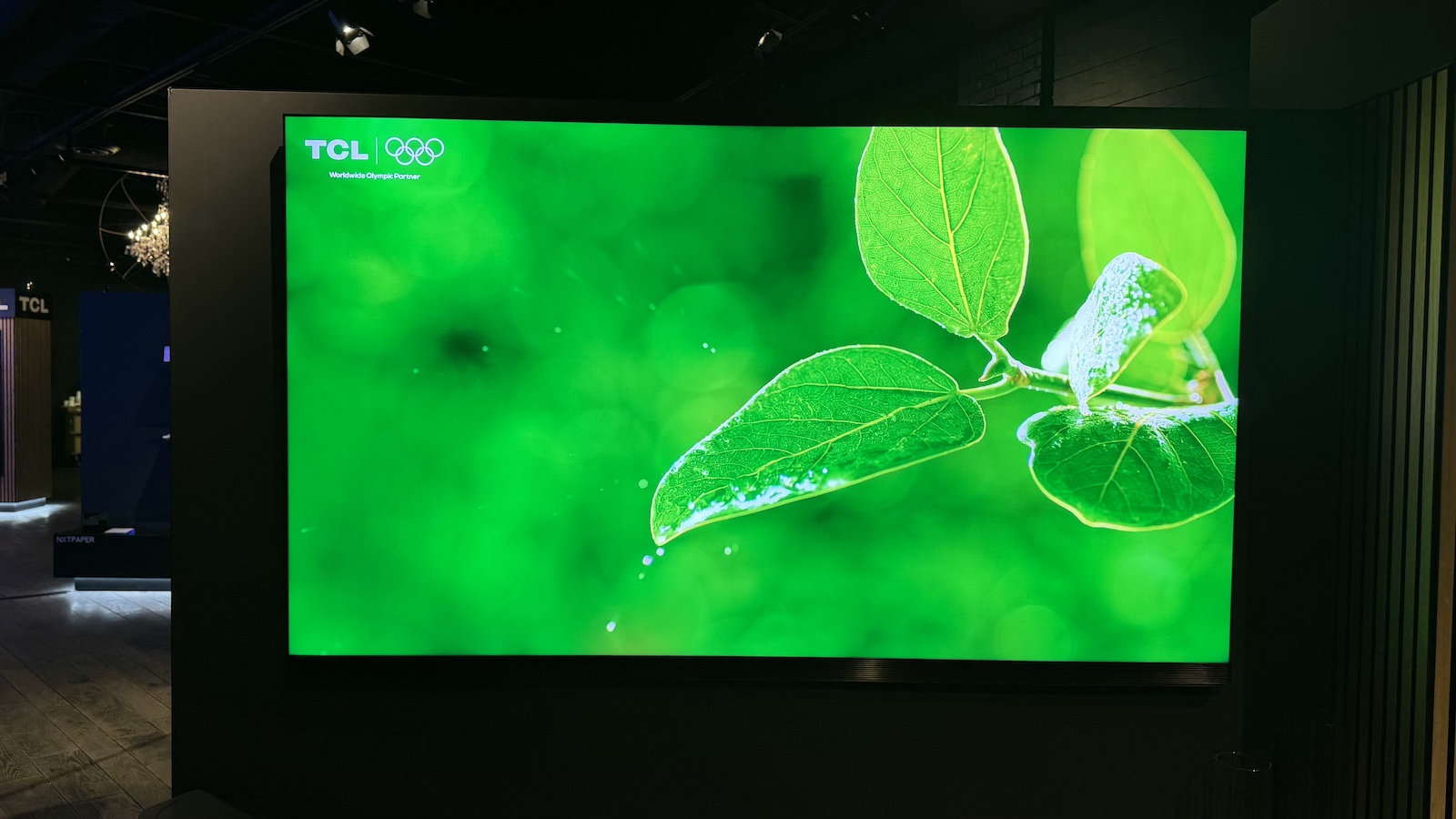 The 85-inch TCL X11L TV, photographed on a stand at CES 2026