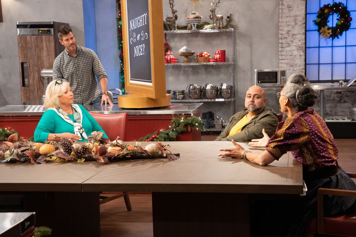 Holiday Baking Championship Judges Around a Table