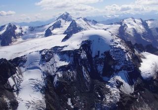 A view of the Ötzal Alps glaciers, where hikers stumbled upon Ötzi's mummy hidden in the ice.