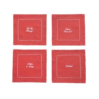 Kassatex, Cheeky Cocktail Napkin Set of 4