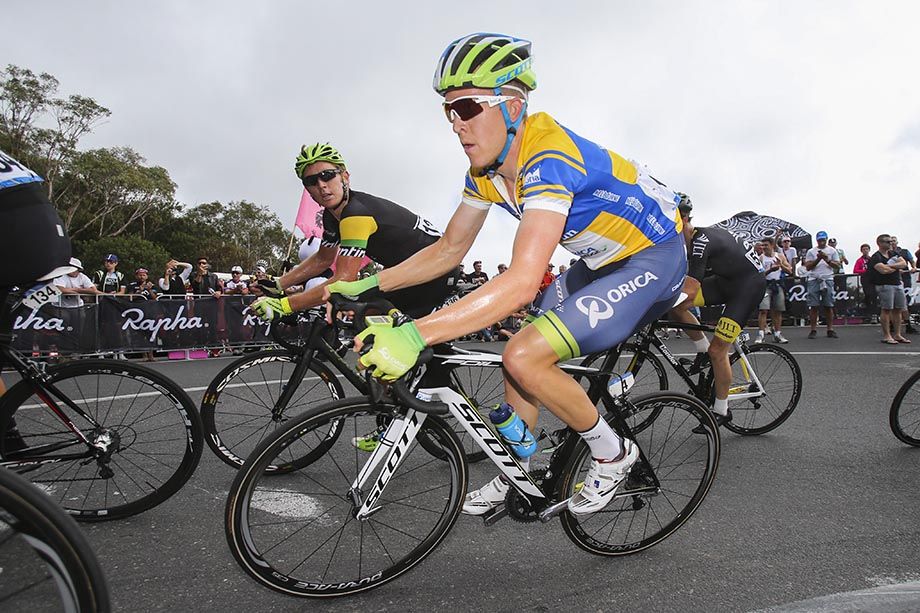 Cameron Meyer was looking fairly comfortable on the second climb