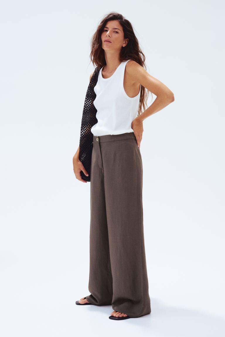 Linen-Blend Trousers