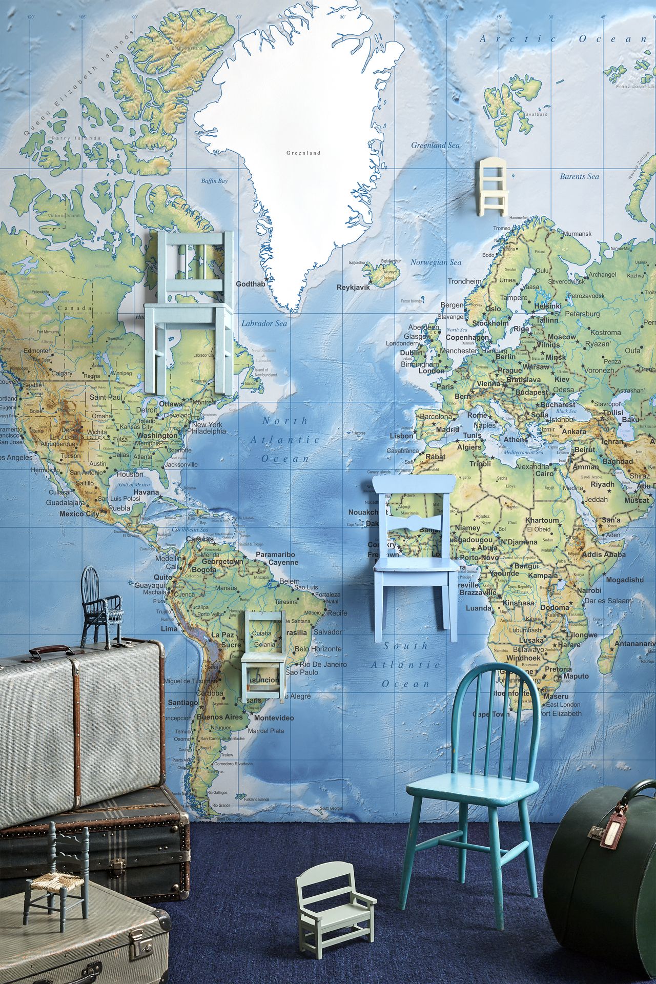 Trending: The Best World Map Murals and Map Wallpapers