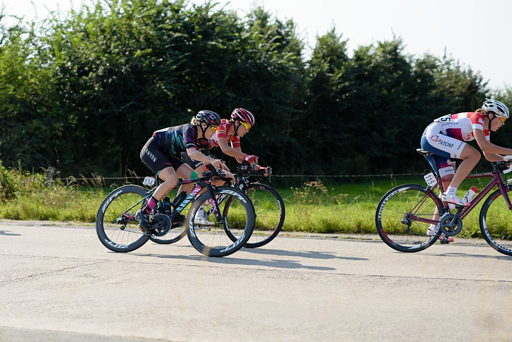 Tiffany Cromwell (CANYON//SRAM Racing) speeds through the countryside around Lierde at the 108 km Stage 2 of the Lotto Belgium Tour 2016