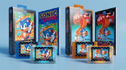 Sonic 1 & 2 anniversary cartridges from Sega