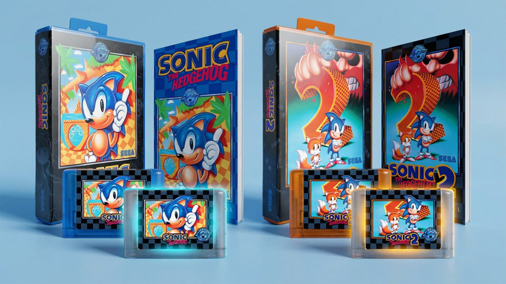 Sonic 1 &amp; 2 anniversary cartridges from Sega