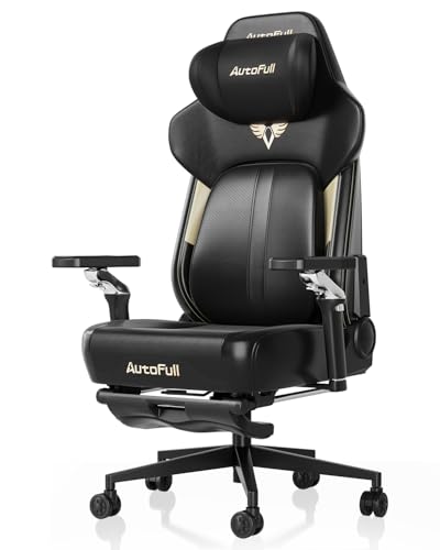 Autofull M6 Gaming Chair, Ergonomic Office Chair With Dynamic Lumbar Support, 6d Adjustable Armrests and Footrest (black)