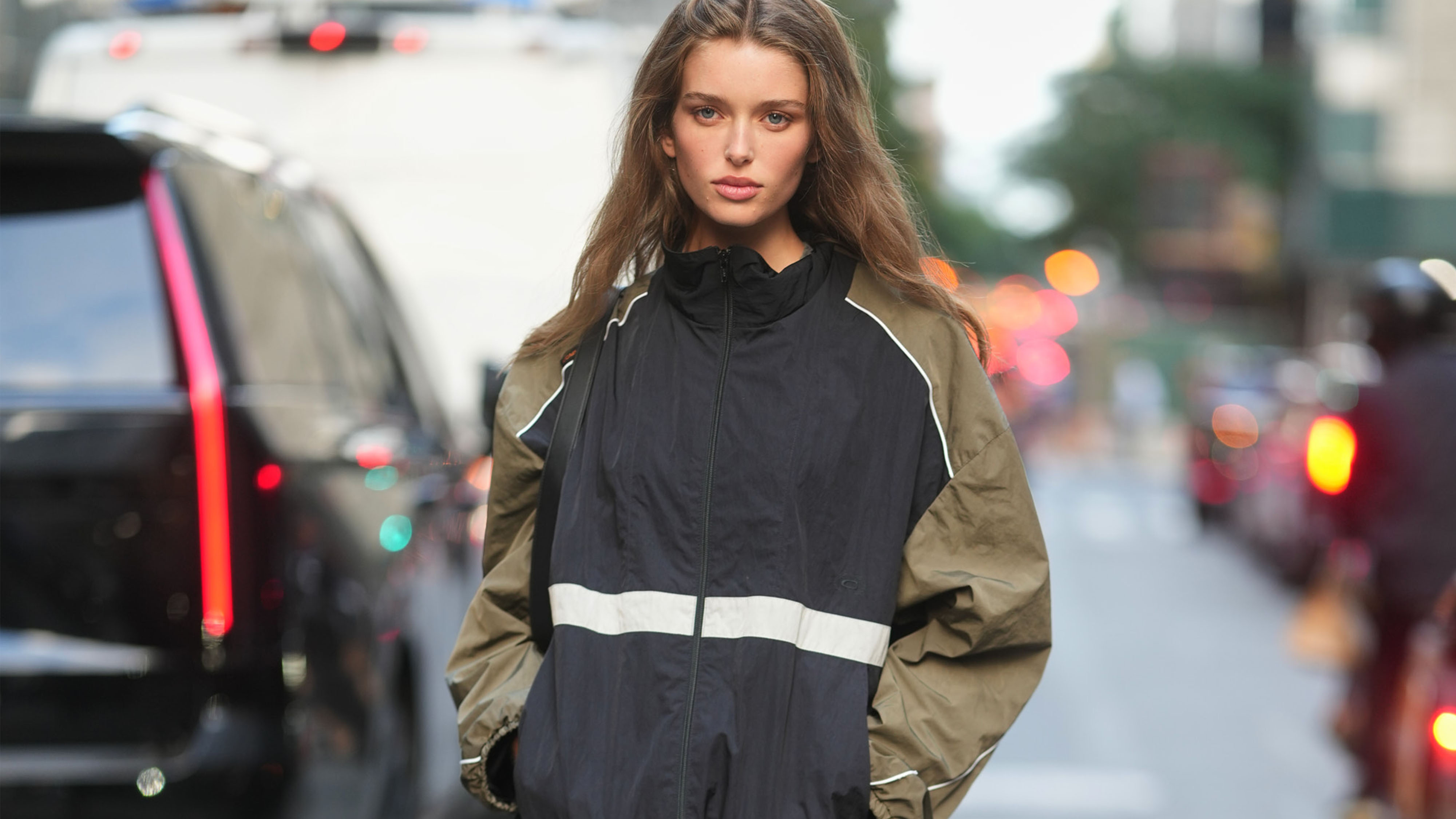 Woman in a sporty jacket